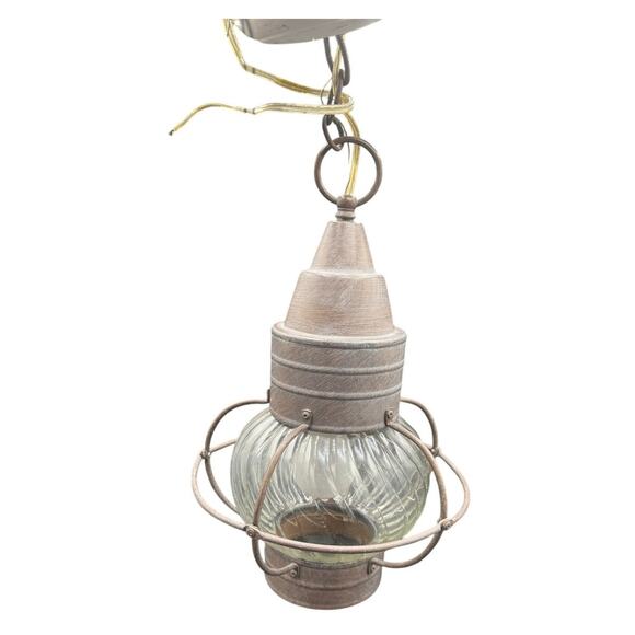 Thomas Industries Other - Vintage Thomas Industries Hanging Lantern Light Fixture Glass & Metal USA
